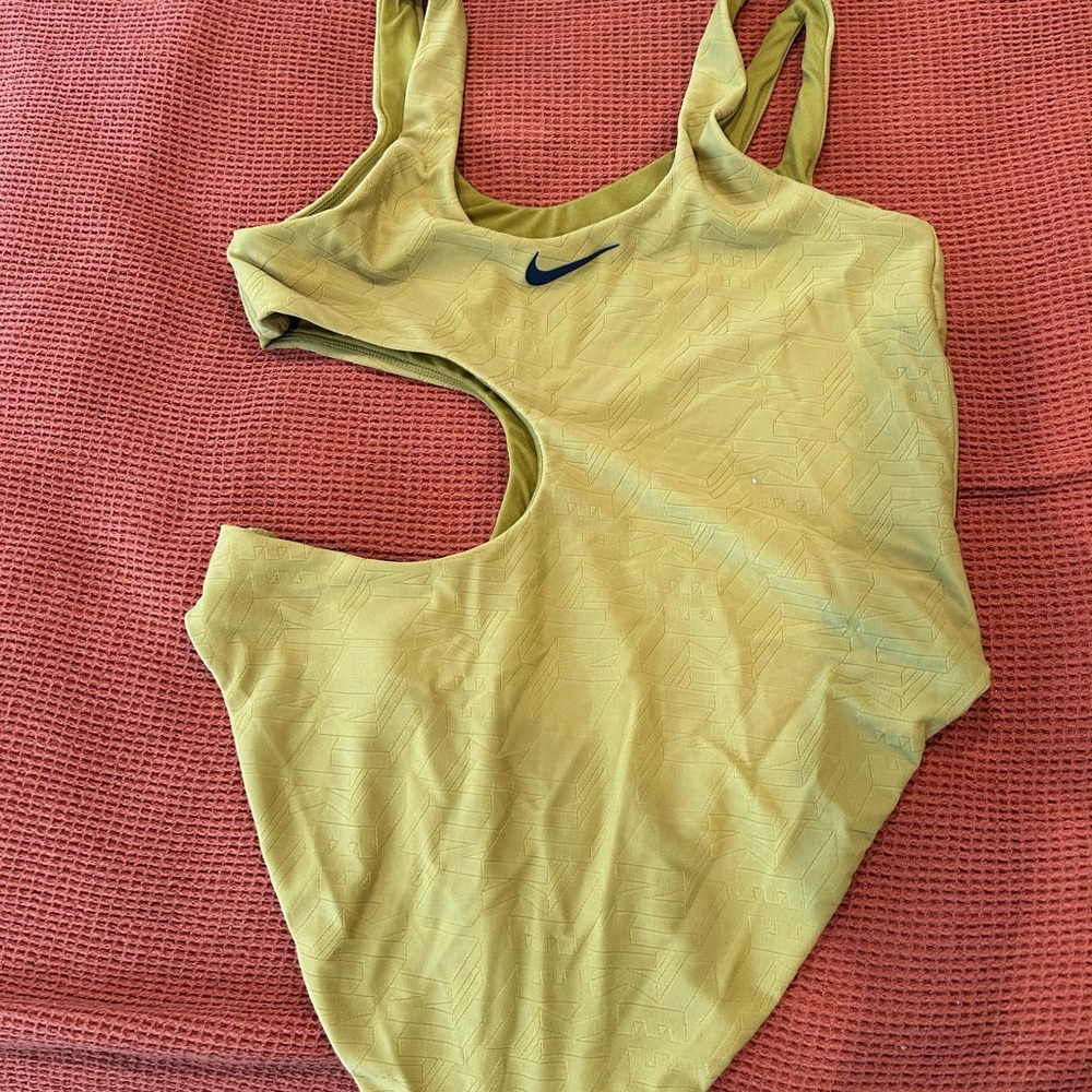 Nike Yellow textured swimsuit